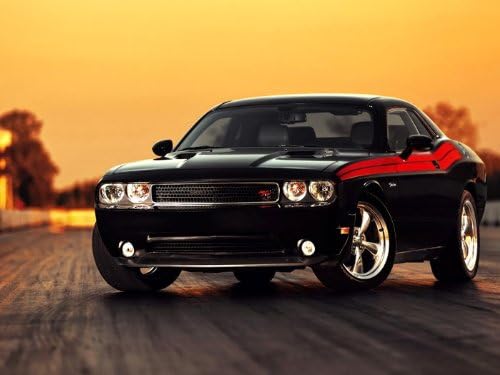 D2476 Dodge Challenger Black Muscle Car Auto 32x24 Print POSTER