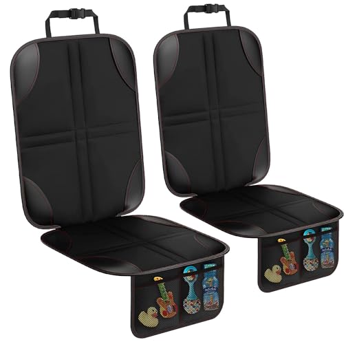 La Mejor comparativa de Sillas coche bebes - cinco favoritos. 37 Kzings 2 Protectores de Asiento de Coche para Silla de Bebé, Tapete de Asiento de Coche para Asientos, Base Antideslizante, 2 Bolsillos de Malla, Fundas Impermeables para Asientos...
