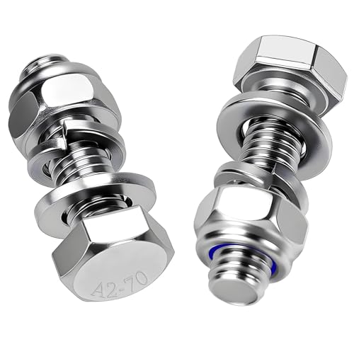 Mbsomnus M6 Sechskantschraube und Muttern Set 15 Stk Edelstahlschrauben Sechskant M6x30 mm DIN 933 Schrauben Edelstahl A2 V2A mit Selbstsichernde Muttern Unterlegscheiben und Federringe für Möbel Mbsomnus M6 Sechskantschraube und Muttern Set 15 Stk Edelstahlschrauben Sechskant M6x30 mm DIN 933 Schrauben Edelstahl A2 V2A mit Selbstsichernde Muttern Unterlegscheiben und Federringe für Möbel