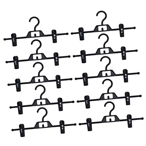 MUCKLILY 10Pcs Pants Rack Clips Non Slip Traceless Hangers for Home Organization Plastic Easy to Clean for Adult and Clothes Storage