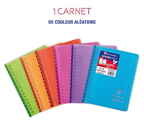 Carnet Koverbook Polypro Avec Rabat 9 X 14 Cm 100 Pages Petits Carreaux Clairefontaine Le Carnet En Coloris Aléatoire - vue 3