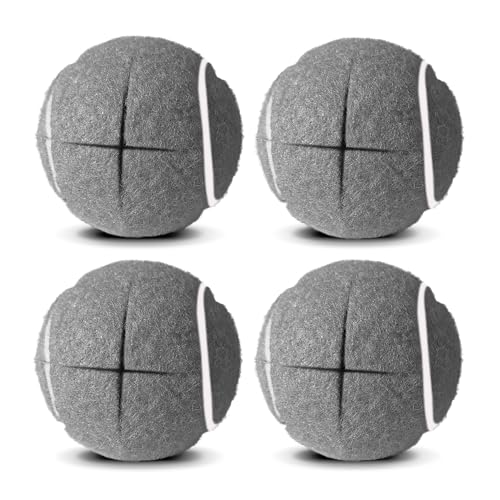Precut Tennis Balls for Walkers 4PCS Heavy Duty Long Lasting Felt Glides Universal Fit for Most Walkers & Furniture Legs Easy Installation Floor Protection Senior Walker Accessories(Grey)