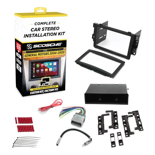 Scosche ICGM12BN Double DIN Radio Install Dash Kit Compatible with Select 2004-09 Non-Amplified...