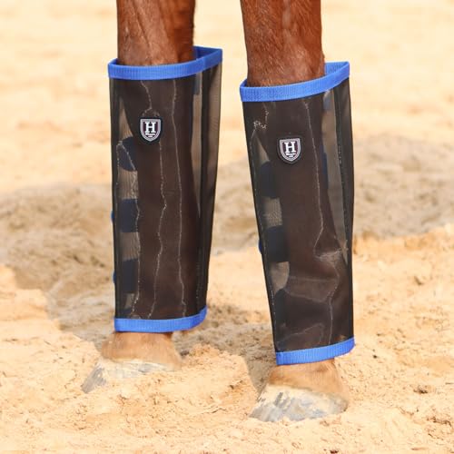 Image of Harrison Howard Loose-Fitting Horse Fly Leggings Breathable, Tear-Resistant Fine Mesh Leg Guards Stay-on Comfortable Fly Boots (Set of 4)