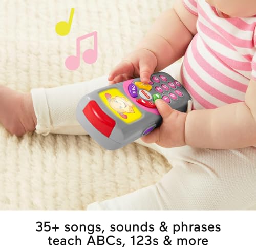 Fisher-Price Baby Learning Toy Laugh & Learn Sis’ Remote Pretend TV Control with Music & Lights for Infants Ages 6+ Months​ - image 3