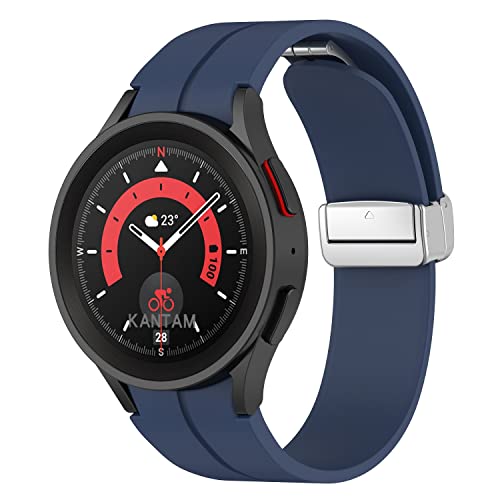 Galaxy Watch 5 Pro Bands 45mm/Galaxy Watch 5 Bands 44mm 40mm, No Gap Silicone Sport Bands Compatible with Samsung Galaxy Watch 5 Replacement Strap