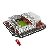 LOKLNEYK 3D Football Stadium Model Kit, DIY Architecture Building Puzzle Set, 990 Pieces, Red Brick Design, 35.1 x 31.3 x 9.3 cm, Ages 14+, Educational Construction Toy