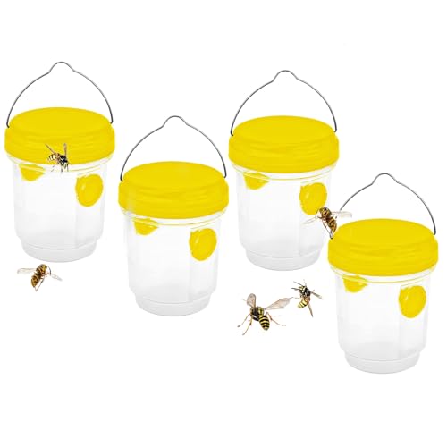 PZCC Piege Frelon Asiatique,Piege A Guepes Et Frelons Exterieur À Suspendre,Kit Piege A Frelon pour Bouteille Plastique Interieur, Piege Moustique, Mouche, Moucheron (4PC)