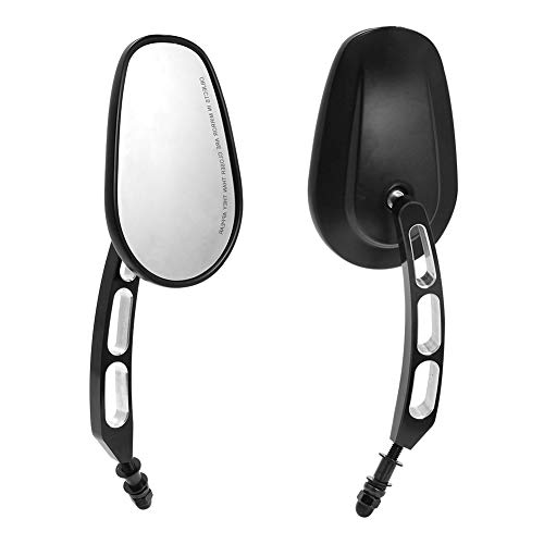 Motobiker 1 Pair Side Mirrors for Road King Sportster Street Electra Glide Dyna Softail Road Glide Motorcycle Rearview 1982-2020 - Thumbnail 7