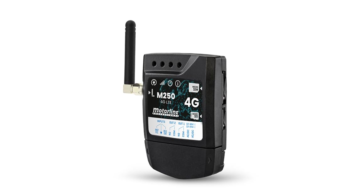 M250 Comunicador 4G con tarjeta SIM incluida. Motorline. La tarjeta SIM debe estar asociada a un plan de suscripción disponible en el Portal Motorline