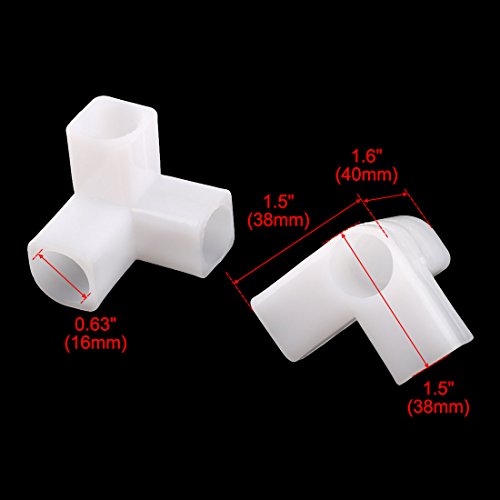 uxcell Shoe Rack Accessories Connectors, 16mm Inner Diameter for Repair Assembled Wardrobe 3 Way, Replacement of Parts 15 Pcs - Thumbnail 2