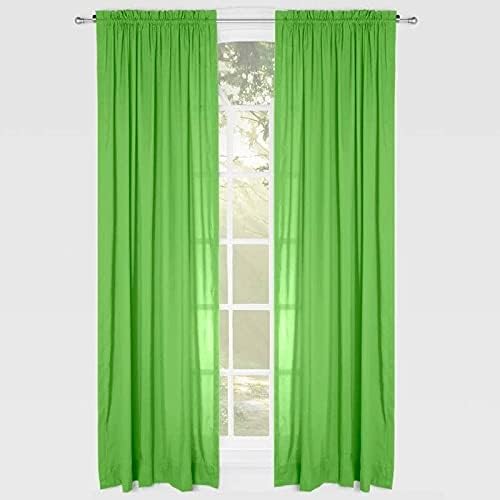 Overstock Sis Covers Leaning Linens 84" Green Solid Rod Pocket Single Curtain Panel