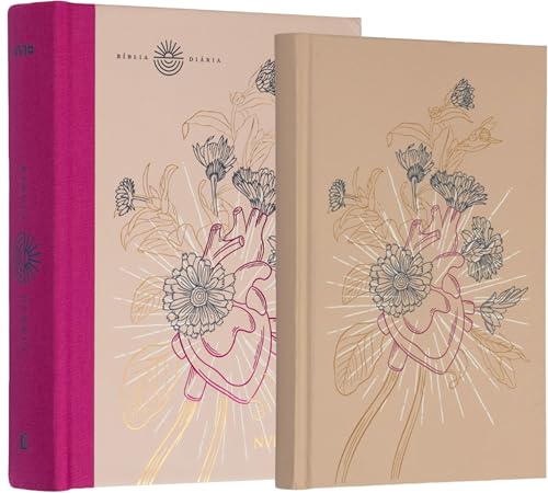 Bíblia Diária, NVI, Tecido sobre capa dura, Coração florido, Leit...
