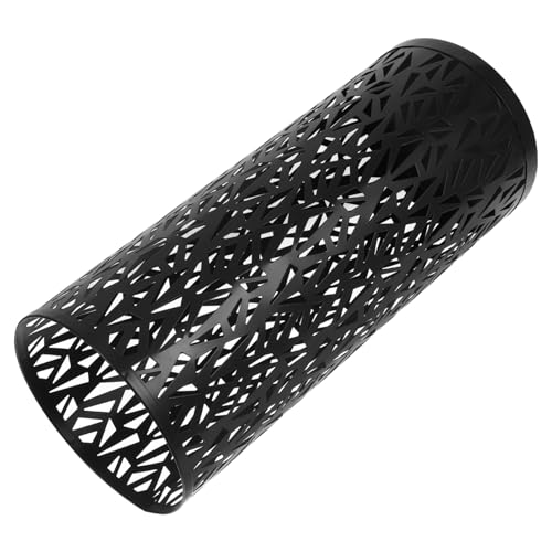 Porte-parapluie en fer noir rond pour entrées et rangement design rustique