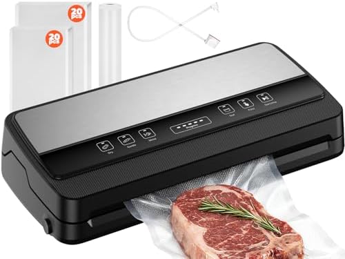 Vacuum Sealer Machine 85Kpa, Automatic Food Vacuum Sealer with Cu...