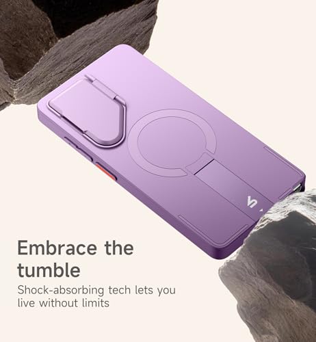 Image of SURITCH for Samsung Galaxy S25 Ultra Phone Case, Magnetic Shockproof Bumper Case Slim Protective Cover with Camera Cover & Adjustable Metal Kickstand for Galaxy S25 Ultra (2025)-Taro Purple