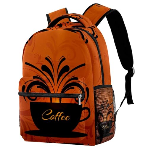 Sac à dos d'école léger contre le mal de dos motif tasse à café vintage