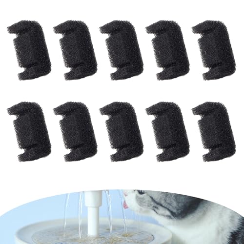GVSS 10 x Foam Filter Sponge for Cat Water Fountain Cat Water Fountain Foam Filter for Dogs Filter Sponge for Pet Water Dispenser U Shape