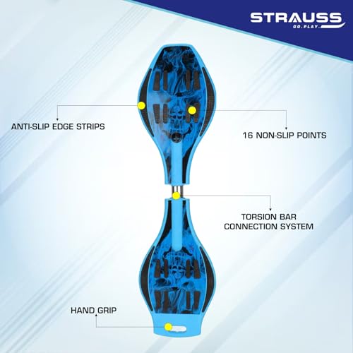 Image of Strauss Bronx SF Waveboard /Caster Board /Balancing Board | Heavy Duty Skateboard with 360-degree Caster Wheels | Lightweight with Illuminating Wheels | Ideal for All Skill Level