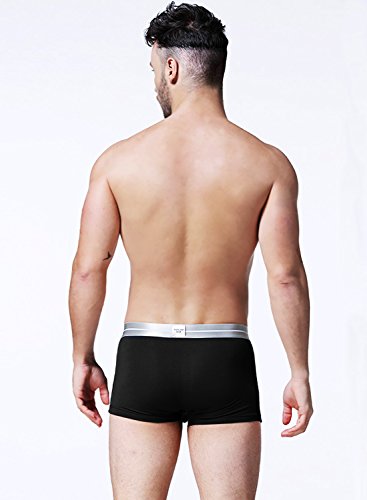 AOELEMENT Men's Underwear Modal Breathable Trunks - Black US Large4