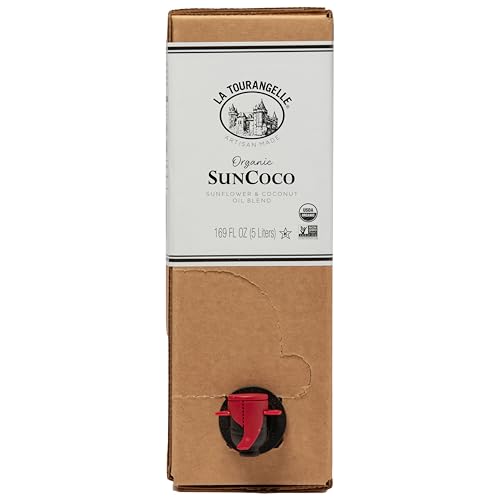 La Tourangelle, Organic Sun Coco Oil, Unique Blend of Organic High-Oleic Sunflower Oil and Organic Refined Coconut Oil, Heat Heat Cooking and DIY Beauty, 169 fl oz