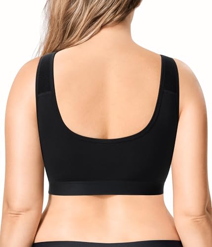 BRABIC Wireless Zip Front Closure Bras for Women No Underwire Full Coverage Comfort Everyday Post Surgery Compression Bra2