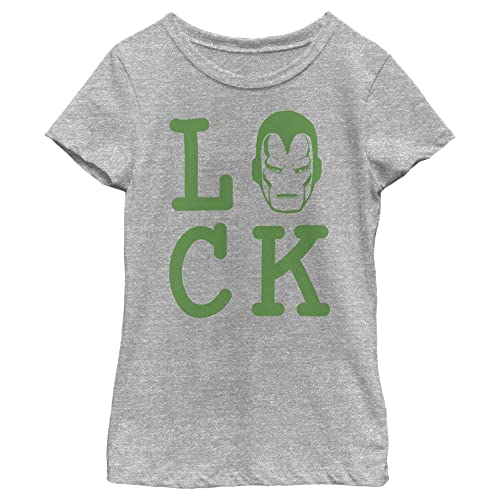 T-Shirt Marvel Iron Luck pour Fille Cadeau Anniversaire Athletic Chiné Taille S