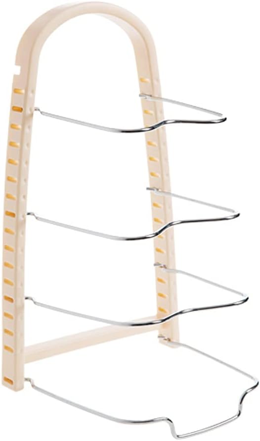 Kitchen Organizer Pots Storage Rack Holder Shelf Cookware Pan Lid Pot Holders Rack Stand Kitchen Accessories (Color : Gray) (Beige)