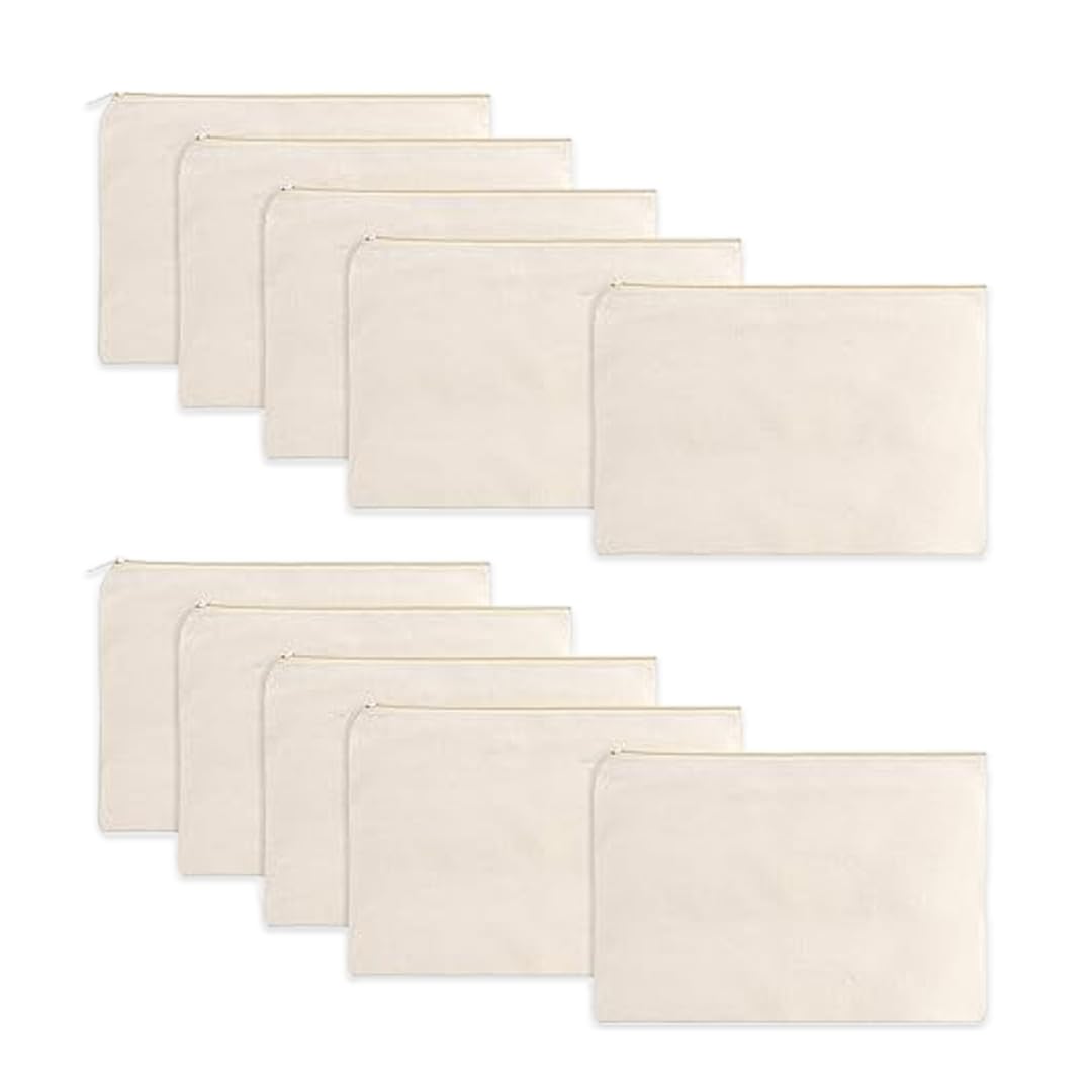See full amazon price history chart for EXITOBAG 10 Pieces Craft Blank Bag Canvas Makeup Pencil Pouch with Off-White Zipper | Multipurpose Pen Pencil Case Cotton Canvas Cosmetic Bag Travel Pouch for Unisex EXITOBAG 10 Pieces Craft Blank Bag Canvas Makeup Pencil Pouch with Off-White Zipper | Multipurpose Pen Pencil Case Cotton Canvas Cosmetic Bag Travel Pouch for Unisex (B0DG6P5JR2) Amazon Price History, Amazon Price Tracker