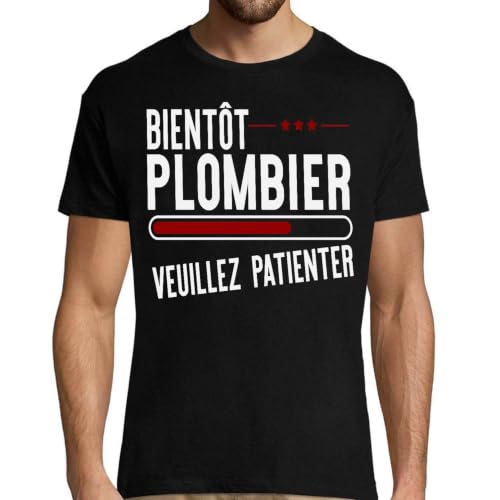T-Shirt Homme Plombier 3 imprimé en France en coton confortable