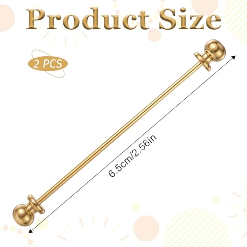 2 Pieces Collar Pin Men's Brass Ball Shirt Collar Bar Tie Pins Clip Clasp Lapel Stick Brooch Classic Collar Clips for Men(Silver, Golden)2
