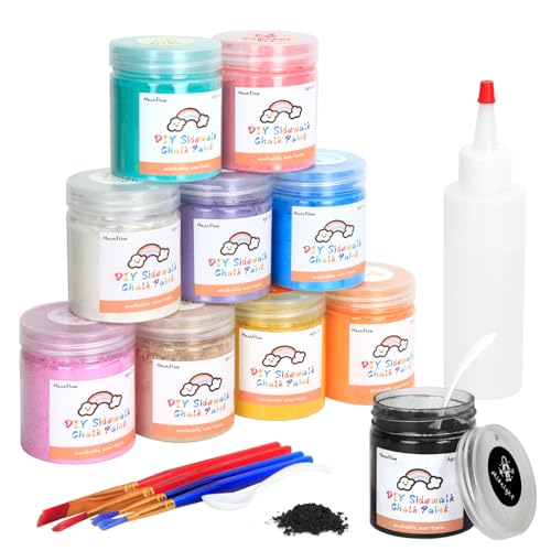 HuanFlow Washable Chalk Paint Kit - 10 Colors Non-Toxic Powder​​