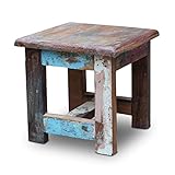 Ein Beistelltisch wird zum Möbelstück mit Kultstatus! Dieser rustikale Mini-Hocker ist der Eyecatcher und sorgt für ein traumhaftes Ambiente und die zeitlose Form und universelle Farbgebung machen den Tisch zu einem vielseitigen Partner für Wohn- und Schlafzimmer oder Balkon und Terrasse