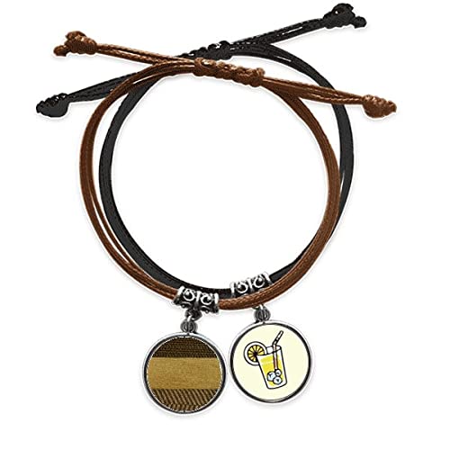 Bracelet en cuir et lin fait main marron triple barre bijou artisanal