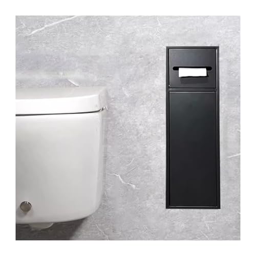 Portarotolo di carta igienica in acciaio inox, mensola da incasso a parete per scopino e accessori