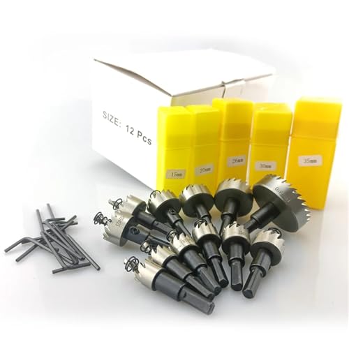 Set de 12 brocas sierra de 15-50 mm para metal y madera miniatura 7