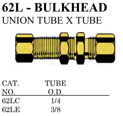 Ve-Fits Bulkhead Union, Brass Compression Tube Fittings  thumb #2