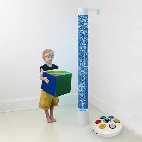 SENTAUR Bubble Tube Floor Lamp – Works with Various Controllers, Color-Changing Aquarium Mood Light for Visual Stimulation & Relaxation in Home, Sensory Rooms & Therapy Clinics (Bubble Lamp 6FT)