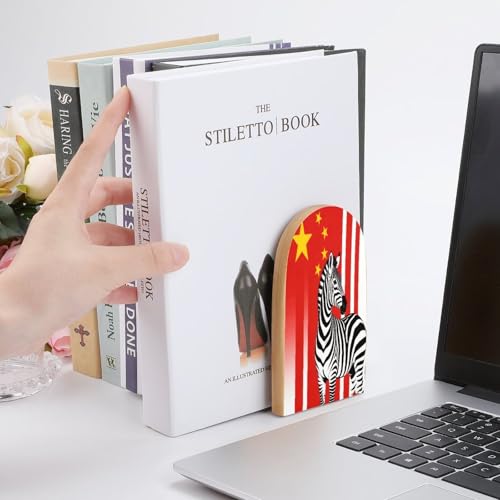 Sujetalibros de madera contra caídas de libros en estanterías 7