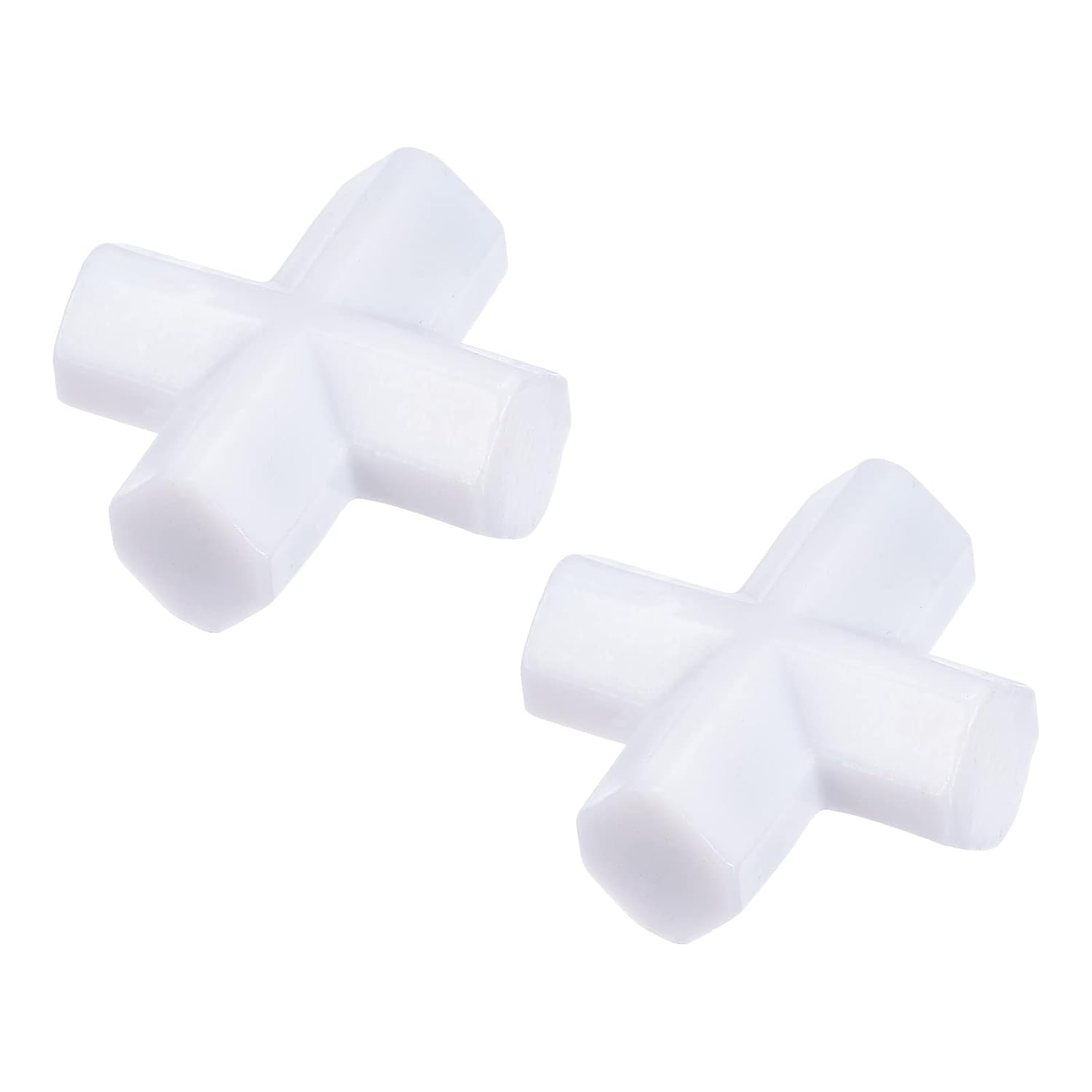 MECCANIXITY Magnetic Stirrer Mixer Stir Bar Rod 25mm(1") Cross Shape Coating Magnet White for Laboratory 2Pcs