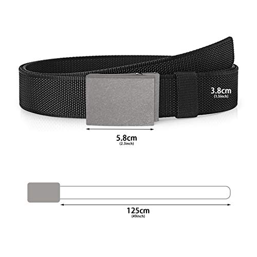 Web Belt for Men, BESTKEE Nylon Military Tactical Duty Belt Fully Adjustable Casual EDC Belt with Automatic Metal Buckle - Thumbnail 2