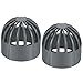 2 Grilles De Regard Rondes UPVC Grises - Pour Conduits D'évacuation Extérieurs