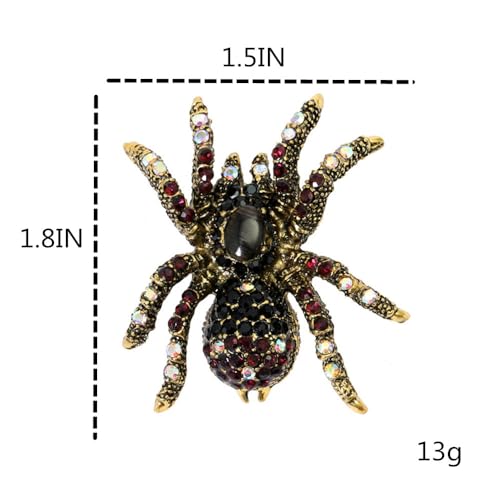 Image of Spider Brooch pins Crystal Rhinestone Women Enamel Insect Pin Lapel Pin Safety Pin