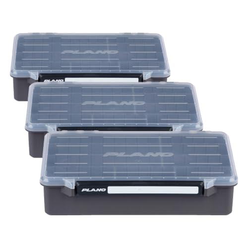 Image of Plano StowAway 3700 Deep Stow Tackle Box, with Corrosion-Preventive Rustricor, Single Latch Design, Transparent DuraView Lid, Stackable Storage for Fishing Bait, Lures and Gear (Pack of 3)