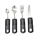 Extra breite Griffe, biegbar, griffiges Besteck-Set, grobe Griffe, Corfort-Griffe, ideal für ältere Menschen, Behinderte, Arthritis, Parkinson, Zittern