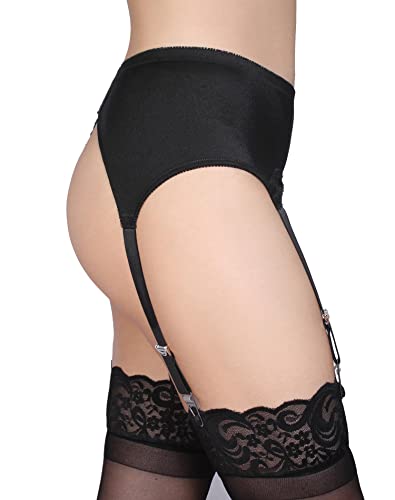 Gargala Vintage Garter Belts For Thigh High Stockings Women’s Socks Suspender With 4 Straps Retro Metal Clips (Black, Xx-Large) #TOP3