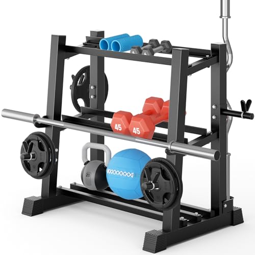 YOLEO Soporte Mancuernas Soporte para Mancuernas de 3 Niveles Deportivo de Interior Fitness en casa para Hombres Equipo de Gimnasio Soporte de Rack Solo Vende estanterías (3 Niveles Multifuncional)