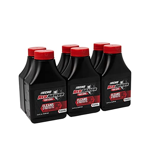 Echo Products 6550001 Red Armor Oil Mix 2-Cycle2-Stroke High Performance, Semi-Synthetic, Clean and Protect Against Carbon Build Up, Outdoor Power Equipment Engine Formula 2.6 fl oz (6 Pack)