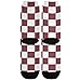 SyXIOP Brown and White American Plaid Fashion seamless crew socks running athletic wicking mens black crew socks (2-Pair)