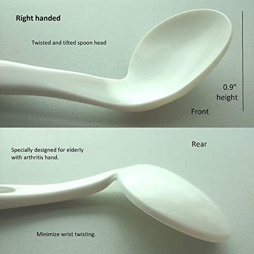 SENIOR ICARE Adaptive Utensils for Elderly Angled Spoon Right Handed